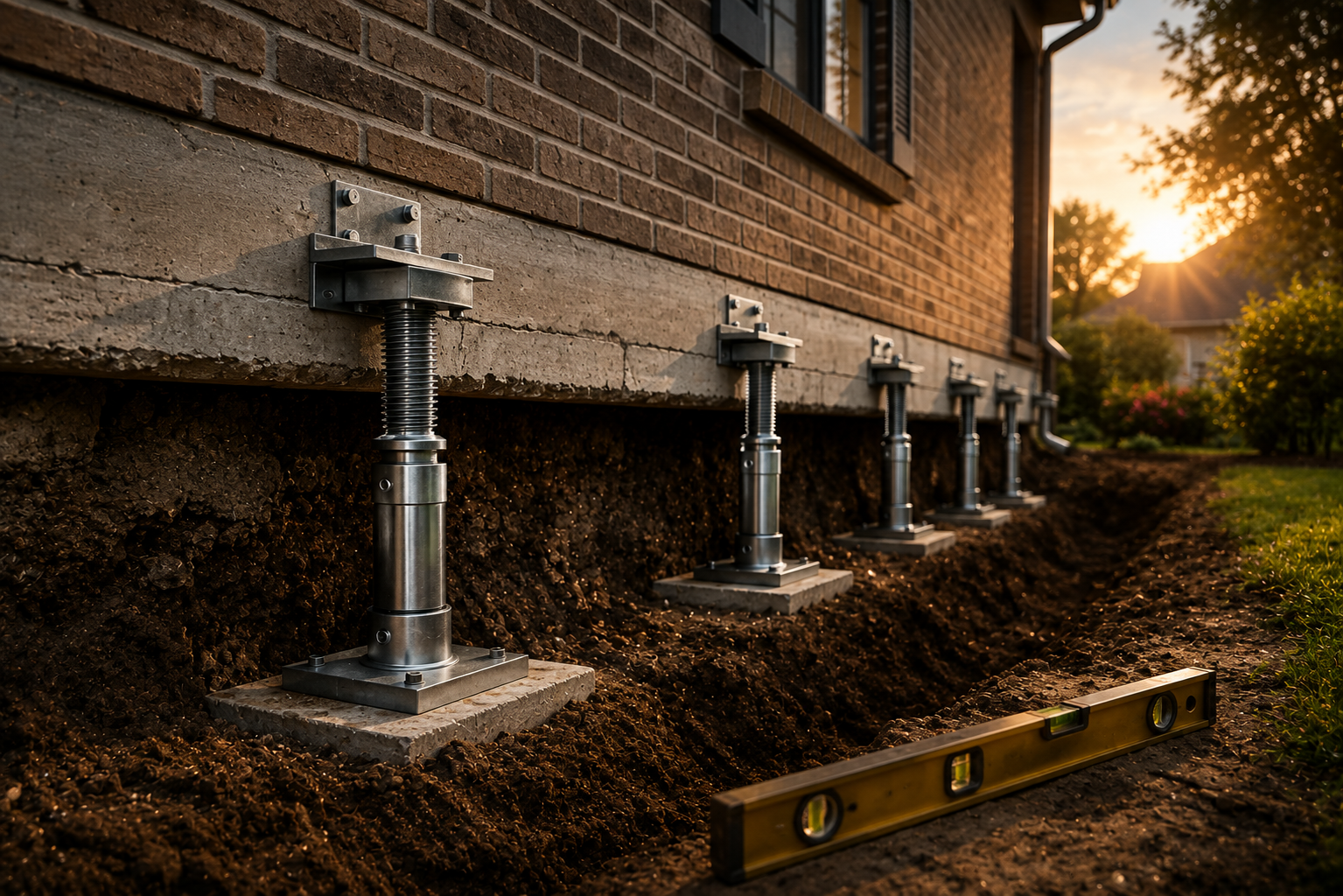 Foundation Leveling project photography